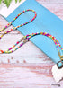 Boho Necklace, Blue Colorful Leaf Shell